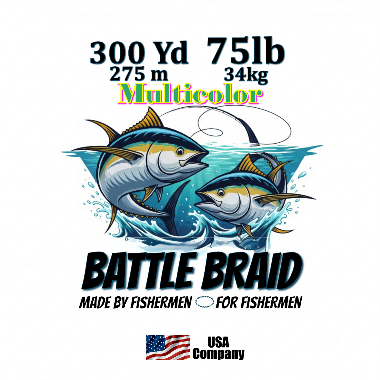 MULTICOLOR 200/300 YARD SPOOL 8x PE
