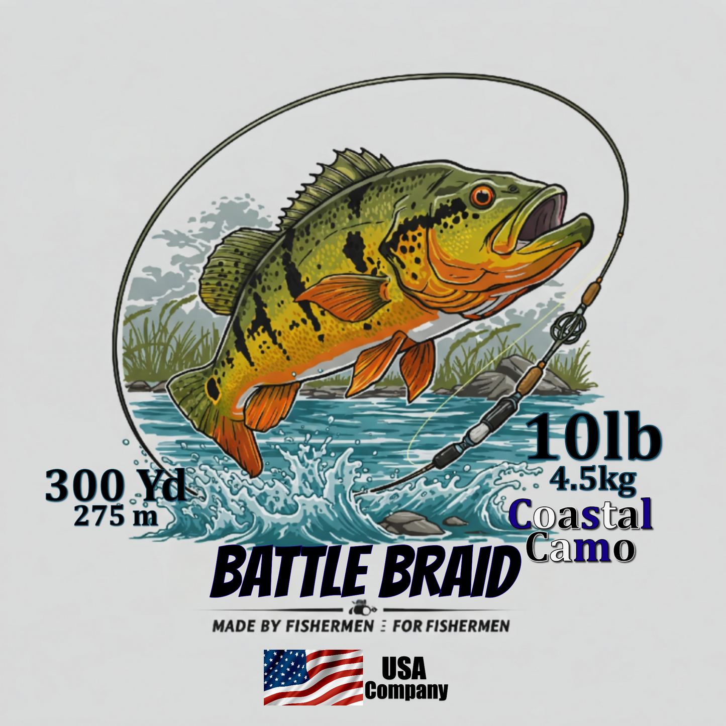 COASTAL CAMO 300YRD SPOOL 8x PE