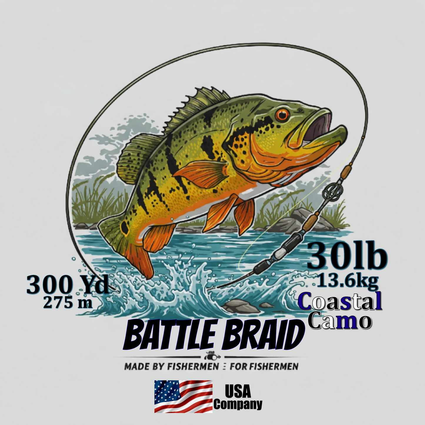 COASTAL CAMO 300YRD SPOOL 8x PE