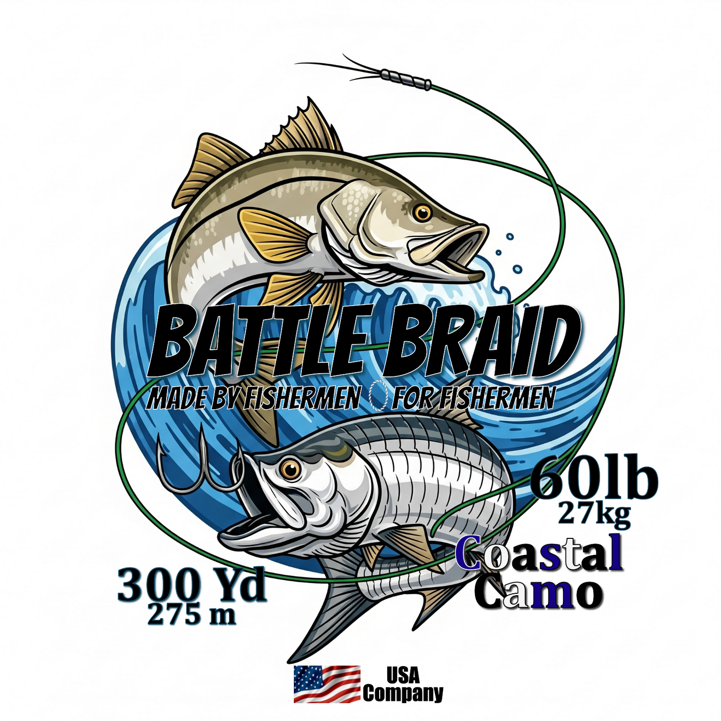 COASTAL CAMO 300YRD SPOOL 8x PE
